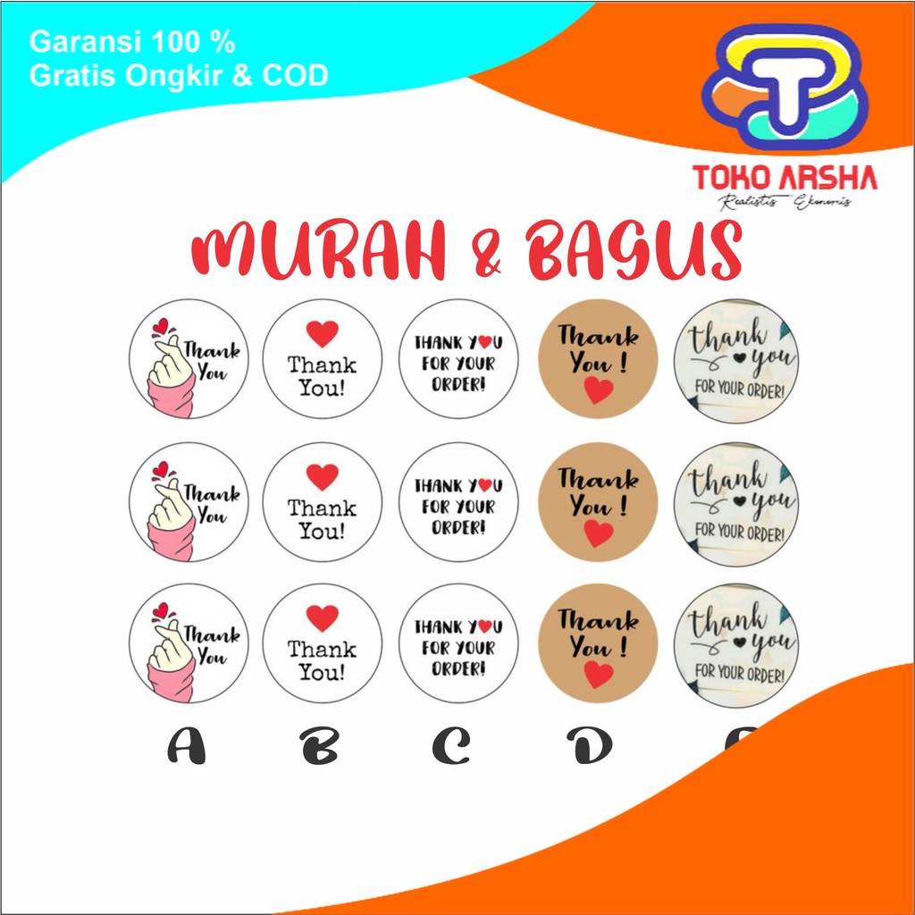 

Stiker Label Thank You, Segel Stiker Tanks For Your Order Sticker Mini 99 TOKO ARSHA
