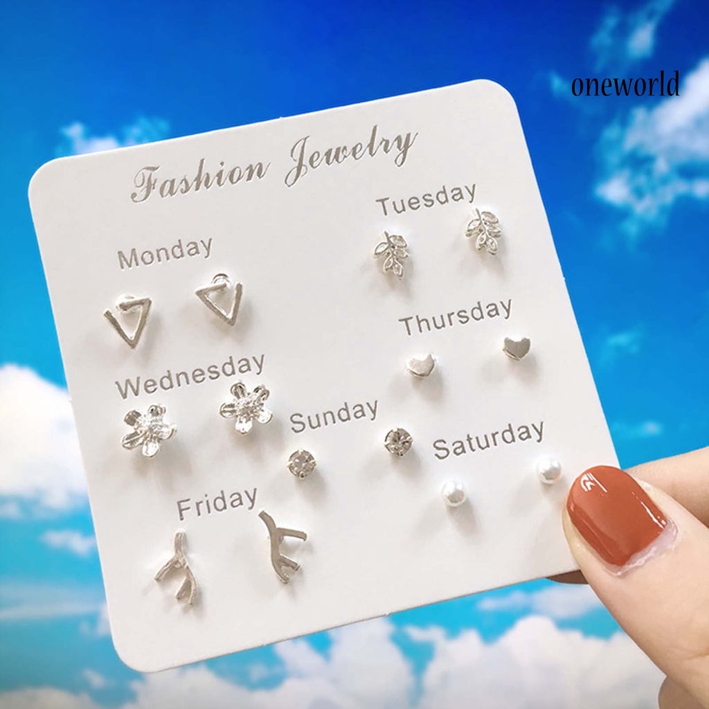 OW# Ear Stud Earring Week Theme Fashion Jewelry Cute Alloy Star Earring for Party