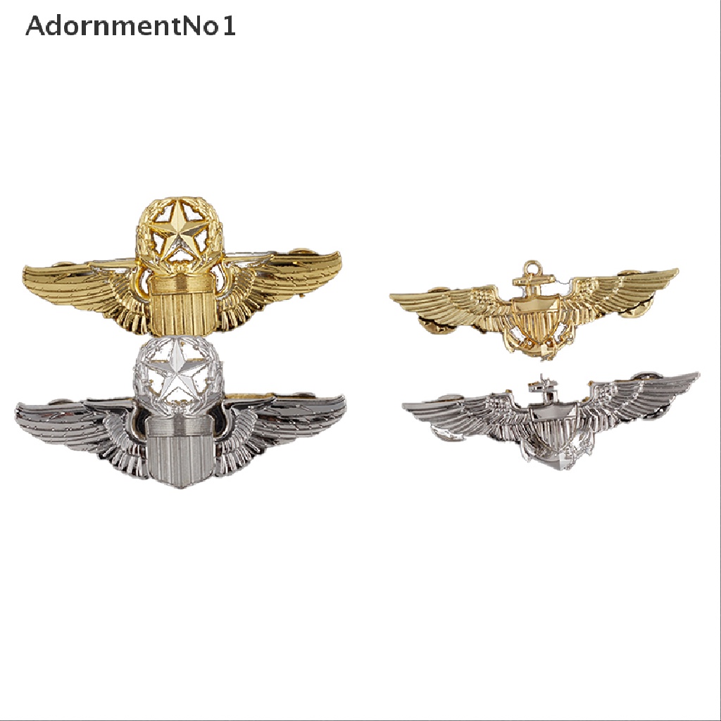 (AdornmentNo1) Bros Pin Metal Desain Sayap Malaikat Gaya Militer