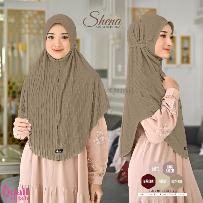 Jilbab Instan Bergo Jersey Plisket Original Quail Hijab SHENA