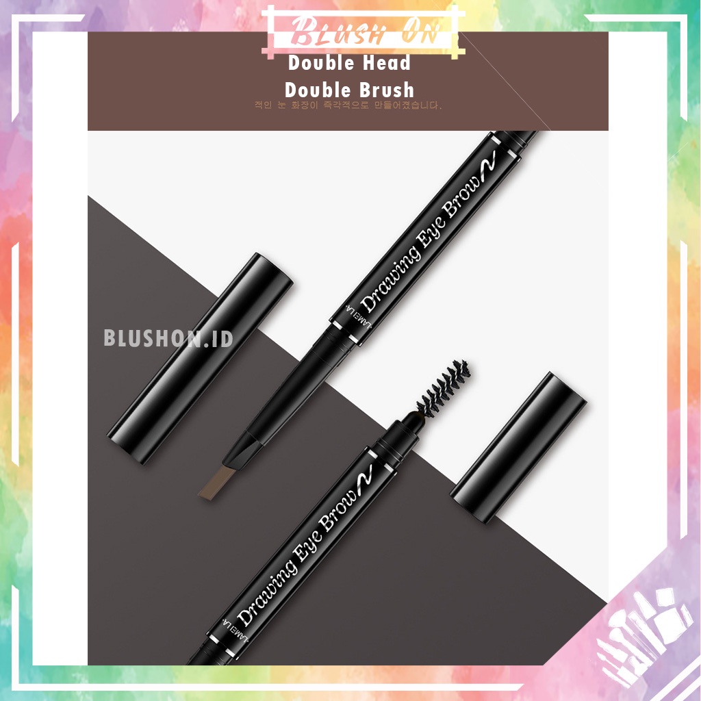 LAMEILA Pensil Alis Double Tahan Lama Double Head Eyebrow Pencil Waterproof Anti Air 789