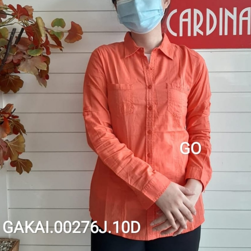 gos CARDINAL GIRL KEMEJA Pakaian Wanita Atasan Kemeja Hem Casual Santai Original Lengan Panjang