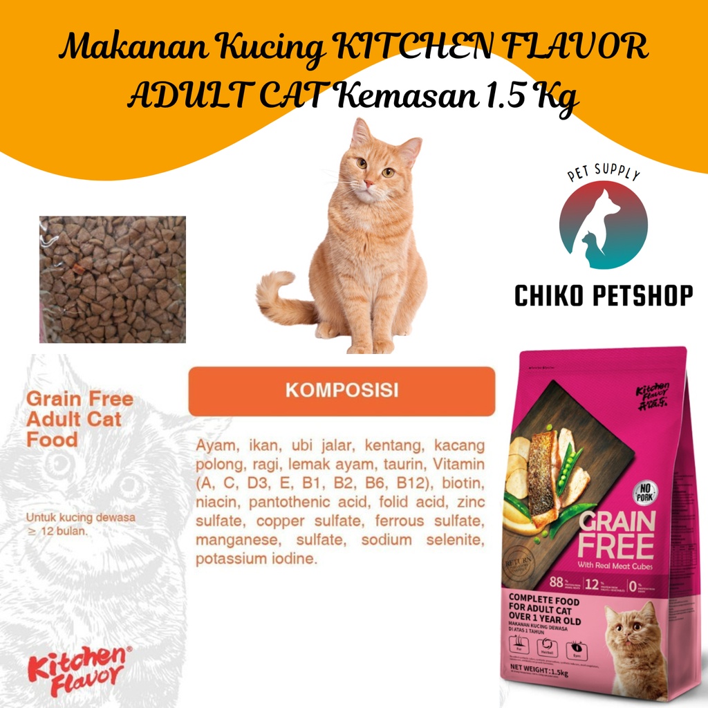 Makanan Kucing KITCHEN FLAVOR Adult Freshpack 1.5 Kg  | KF Adult 1,5kg