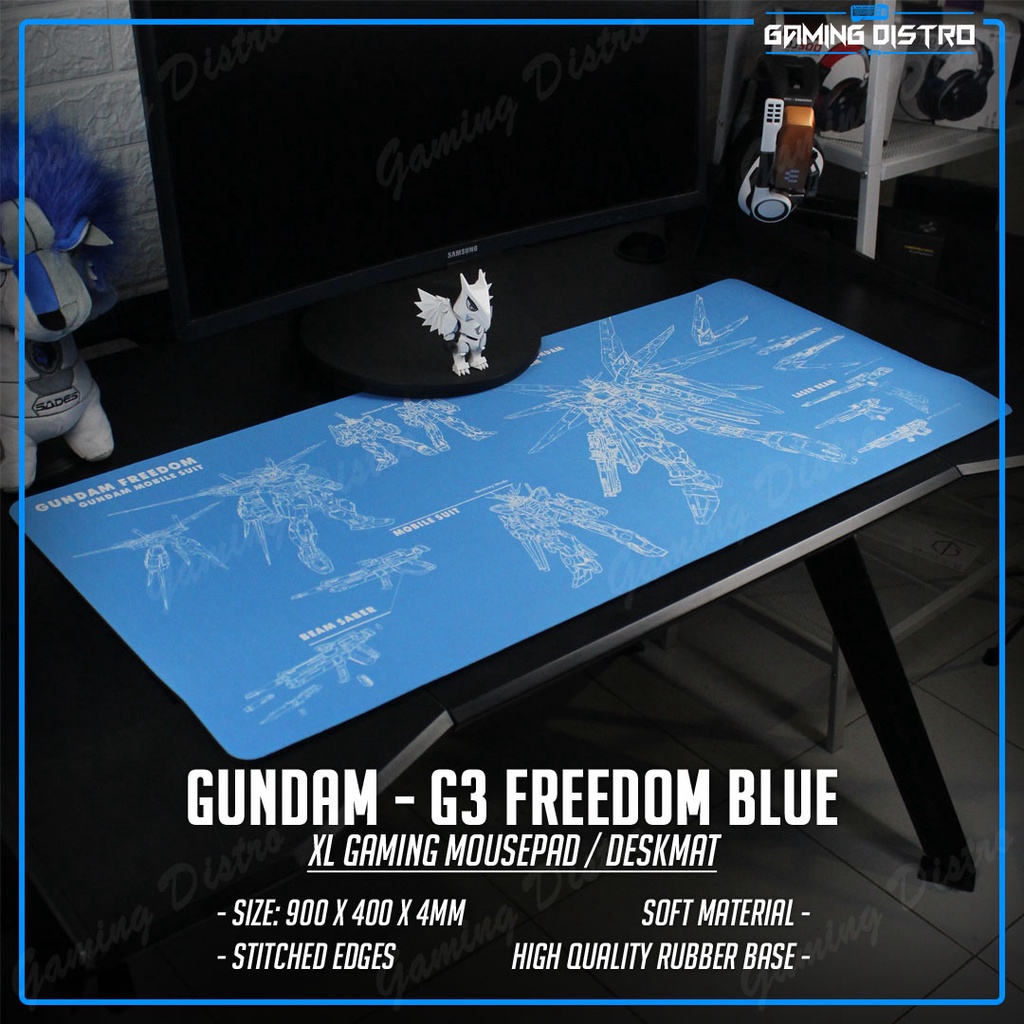 GUNDAM - G3 FREEDOM BLUE XL Gaming Mousepad Deskmat