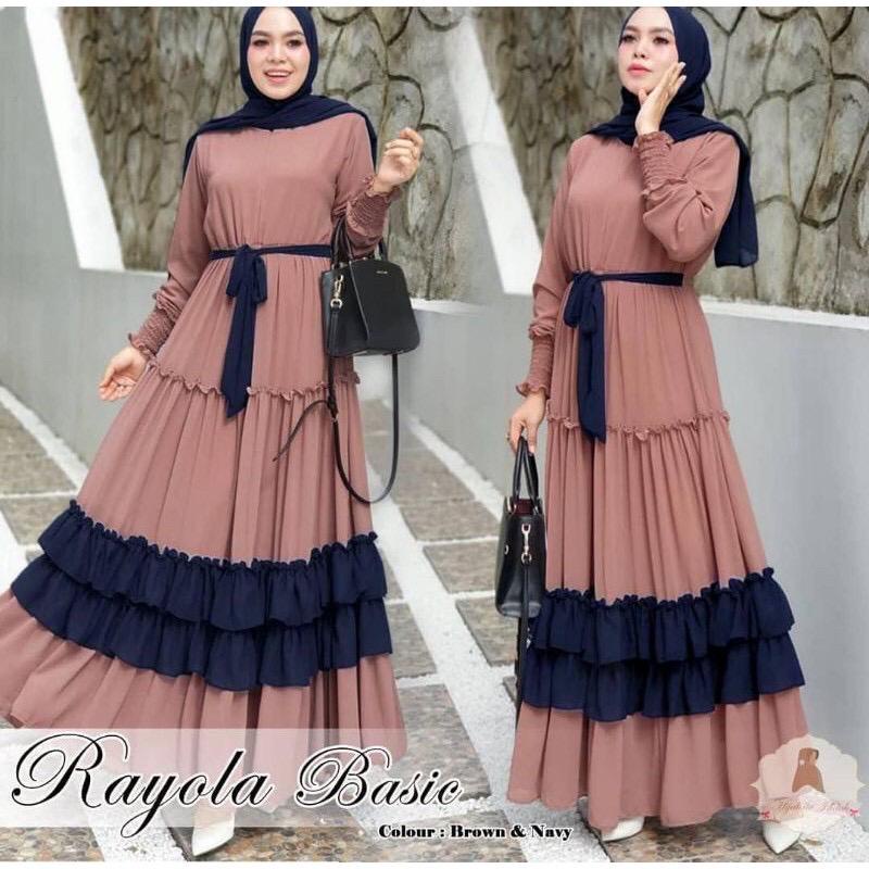 RAYOLA BASIC DRESS/ Dress muslim / fashion wanita / gamis/ Dress/baju wanita kekinian/baju wanita