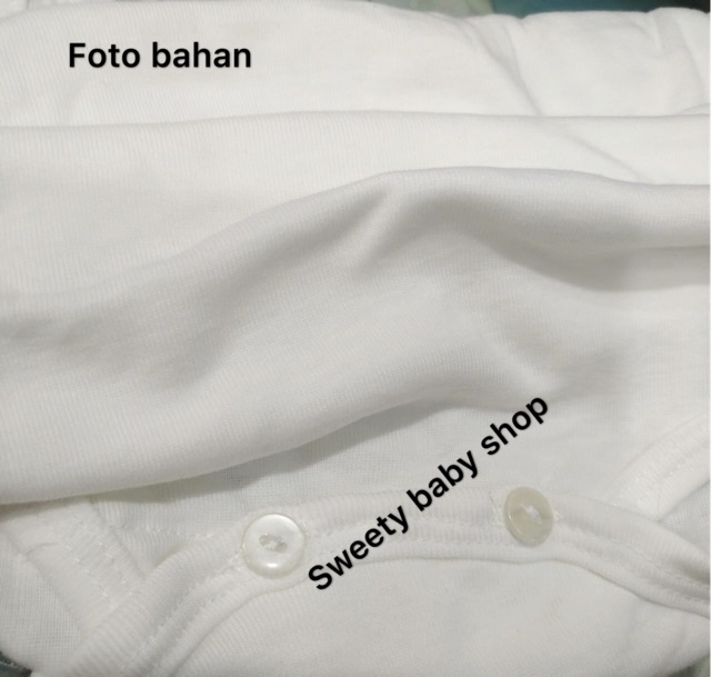 Singlet jumper isi 6 SNI katun 0-2.5th putih polos Katun STRECH serap keringat putih kancing Praktis
