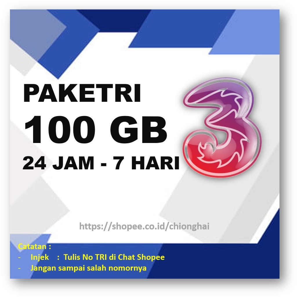  TERMURAH  Kuota Paket Data Three Tri 3 100 GB All ...