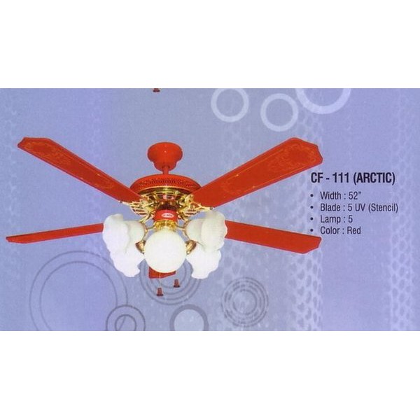 Ceiling Fan Uchida 52 inch 5 Lampu Uchida CF 111 (Merah)