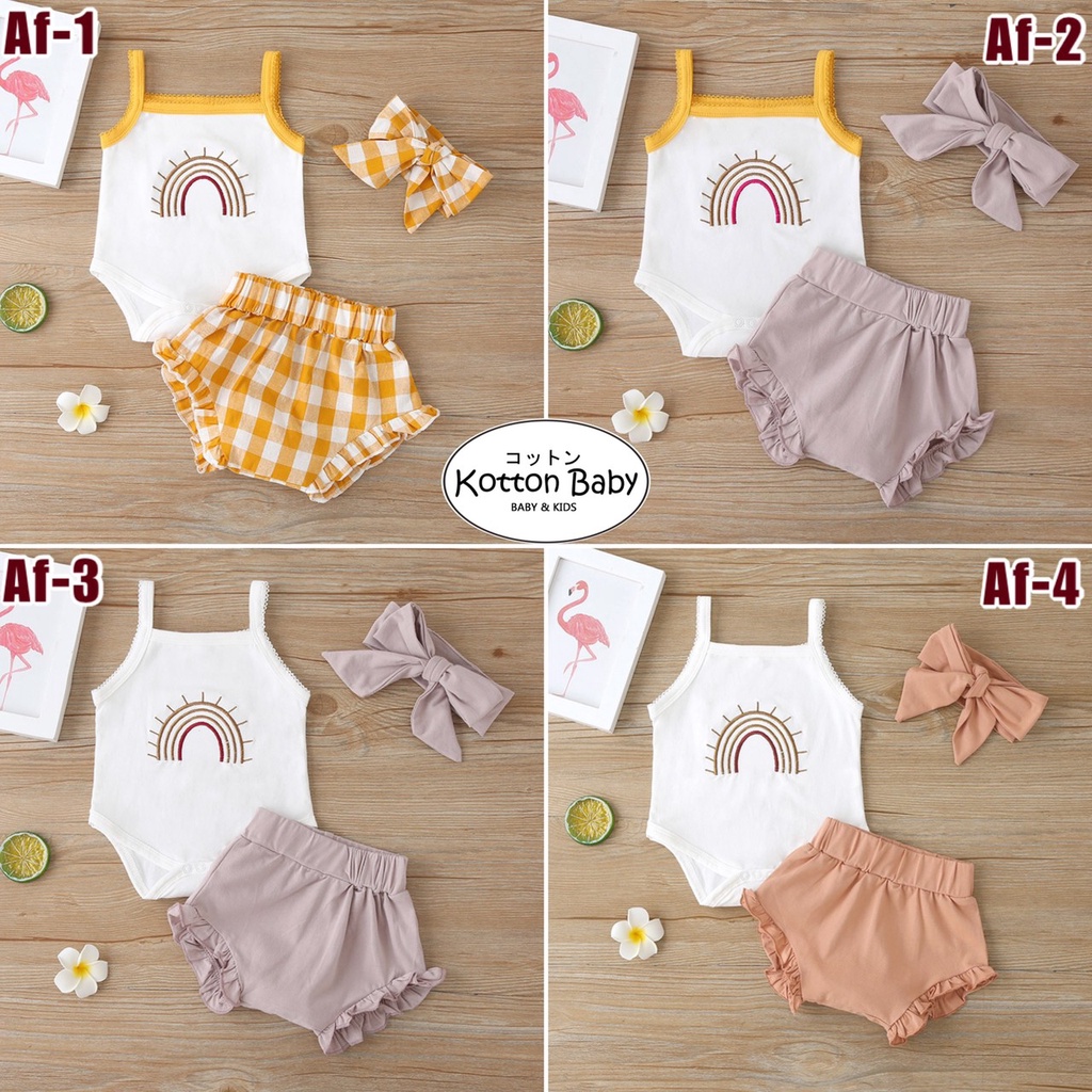 (free ribbon) 0-18 bln || SETELAN KAOS + CELANA RUFFLE (1 set) ANAK CASUAL BAJU TIDUR catalog XMY AF