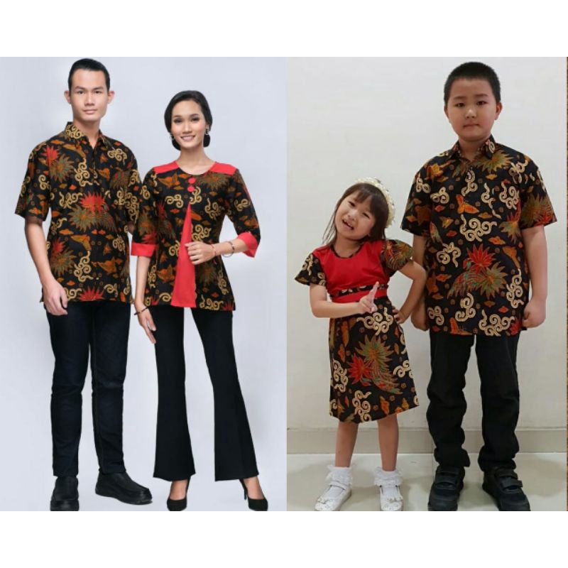 Batik Cauple/ Sarimbit Atasan ( Blus ) Mawar Daun