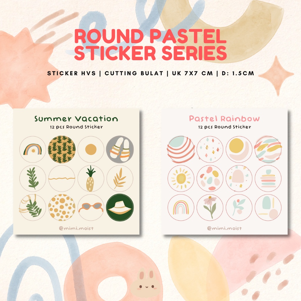 

summer pastel sticker series untuk journaling scrapbook - mimimoist