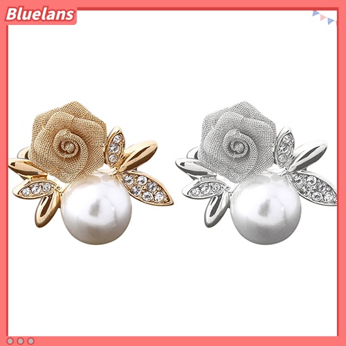 Bluelans Cincin Lapis Emas 9K Hias Mutiara Kristal Imitasi Untuk Wanita