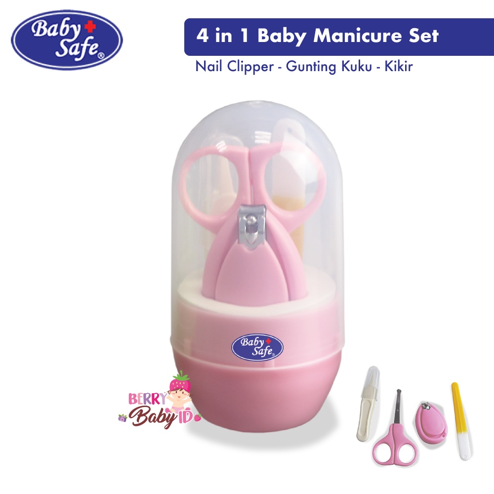 Baby Safe Paket 4-in-1 Manicure Set Gunting Kuku Bayi Nail Clipper Pinset dan Kikir BBS042 Berry Mart