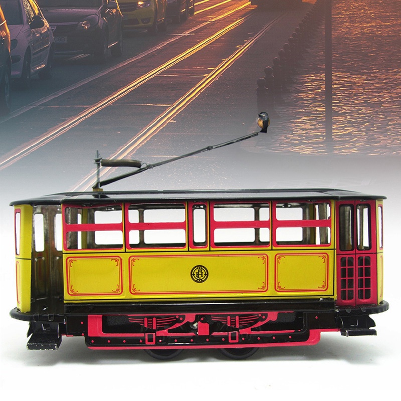 Mary Retro Wind Up Trem Cable Bus Jarum Jam Streetcar Mainan Vintage Koleksi Anak Hadiah