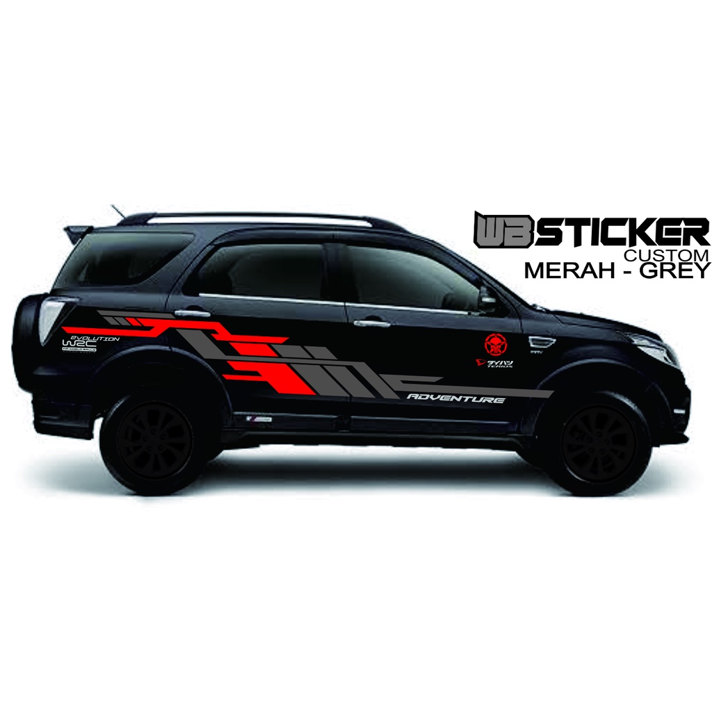 STICKER VARIASI CUTTING STICKER MOBIL TERIOS RUSH HITAM AII TIPE MOBIL