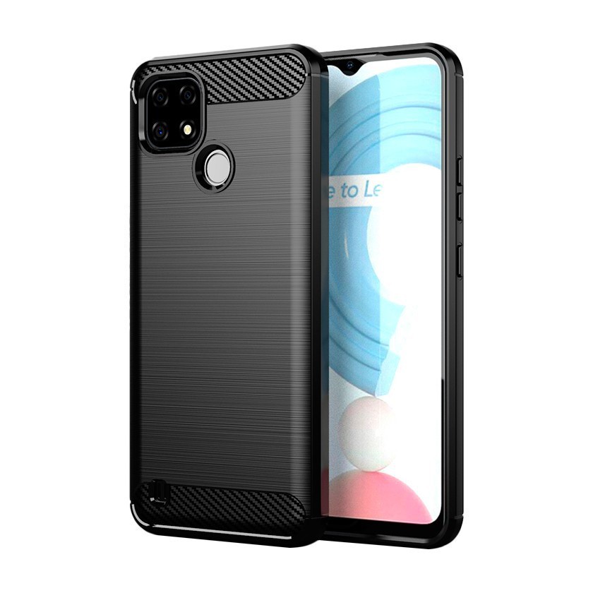 REALME C20 C21 C25 C11 2021 C21Y C25S CASE IPAKY KARBON SILIKON HITAM CARBON SOFTCASE CASING SOFT COVER FULL BLACK