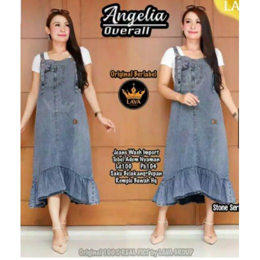 NEW OVERALL!! ANGELIA OVERALL MATT JEANS WASH IMPORT (Jnta Ovrll)