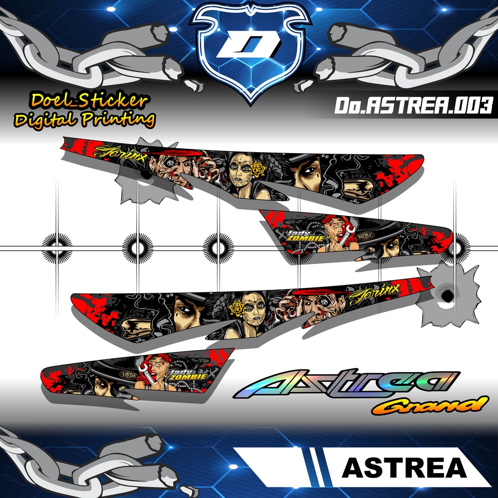 (COD)STRIPING STICKER LIST VARIASI HOLOGRAM MOTOR HONDA ASTREA GRAND JERINK 03