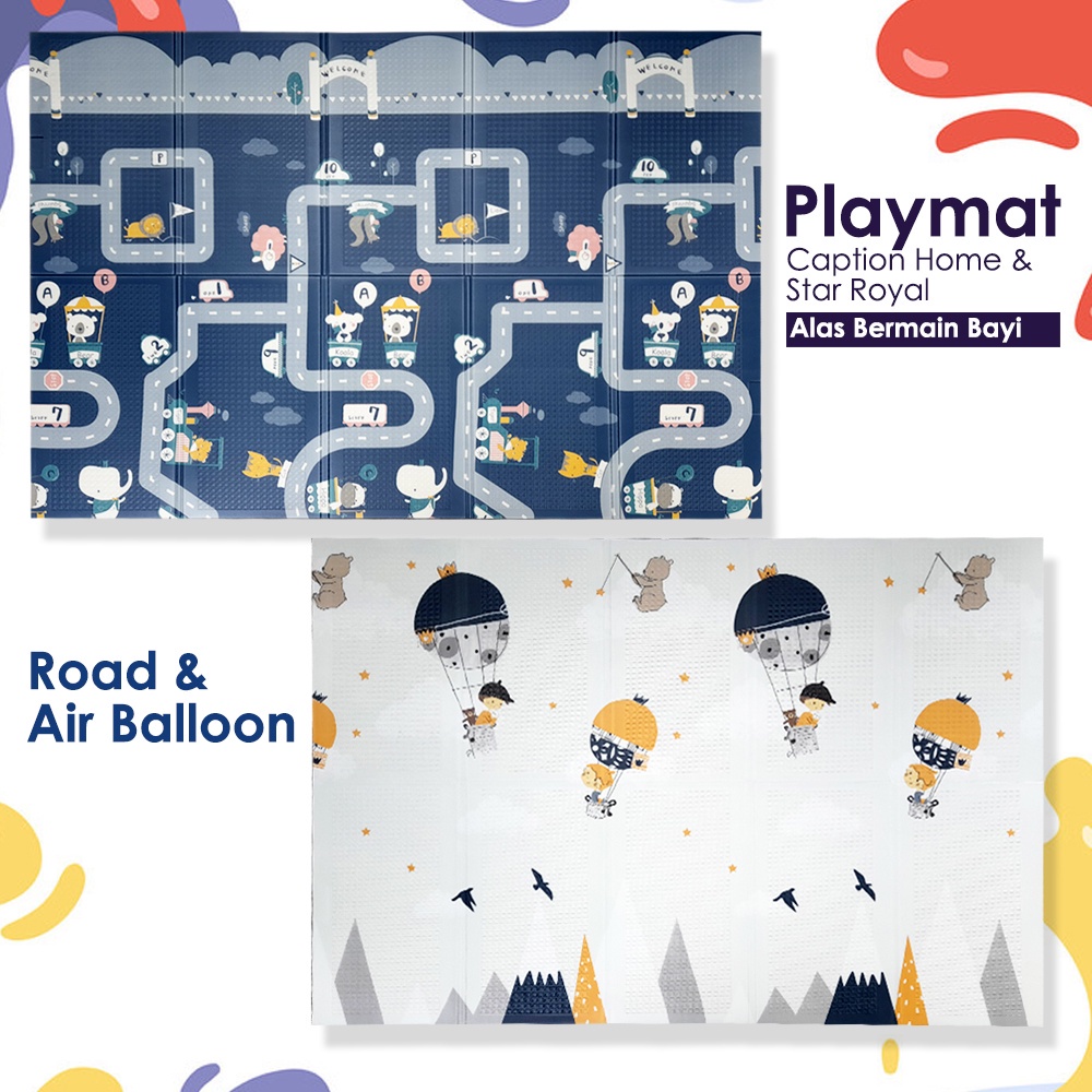 150x195 cm PLAYMAT BABY &amp; PLAYMAT BABY PREMIUM 150x200 cm Alas Bermain Bayi Anak  play mat matras motif bolak balik