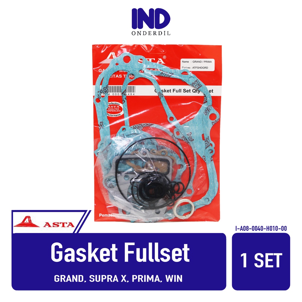 Gasket Perpak-Fullset-Topset Paking-Packing Full-Top-Set Grand &amp; Win &amp; Prima &amp; Supra X 100 Merk Asta