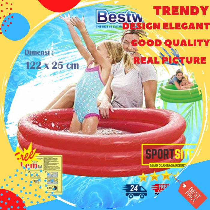 Bestway 3 Ring Splash&Play Paddling Pool Kolam Renang Anak 1.22m 51025 SS429