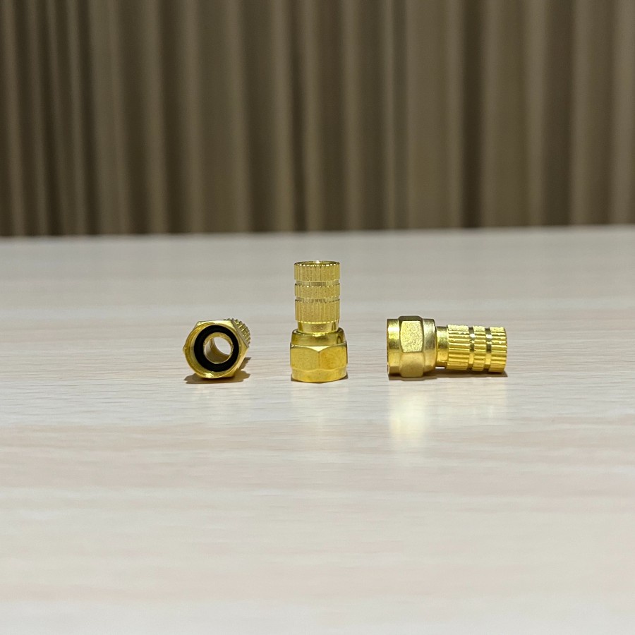 JACK KONEKTOR F 5C RG6 DRAT SEAL GOLD EMAS KARET TEBAL ANTENA TV BNC CCTV RECEIVER PARABOLA