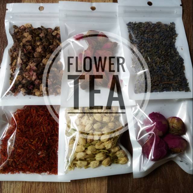 

Teh bunga flower tea tisane herbal lavender calendula safflower Telang Jasmine Rosella krisan