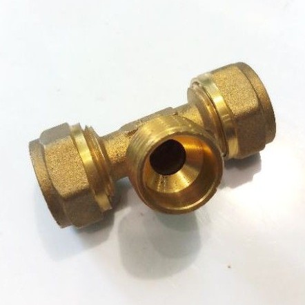 TEE DRAT LUAR 1/2&quot; KUNINGAN UNTUK SAMBUNG PIPA AIR PANAS (MALE TEE)