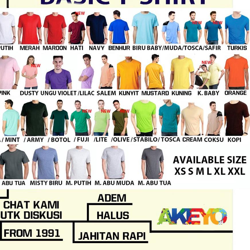 ◙ Akeyo T-SHIRT S-XXL 30+ Warna KAOS KATA UNIK CHAT WA LENGAN PENDEK Panjang COMBED 30S | Maaf kamu 