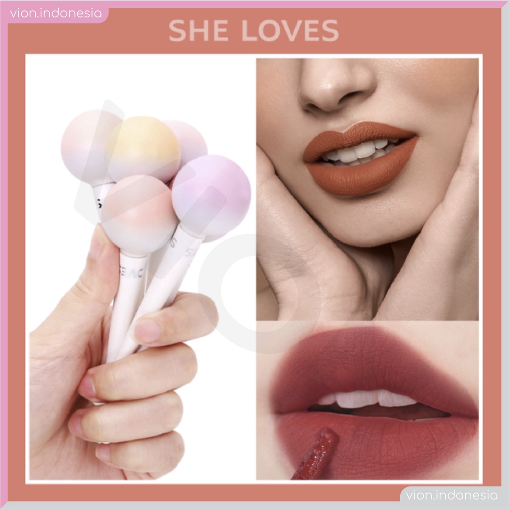 SHE LOVES Lollipop Lipglaze Lipstick Moist Mist Velvet Matte Original Sheloves SL023