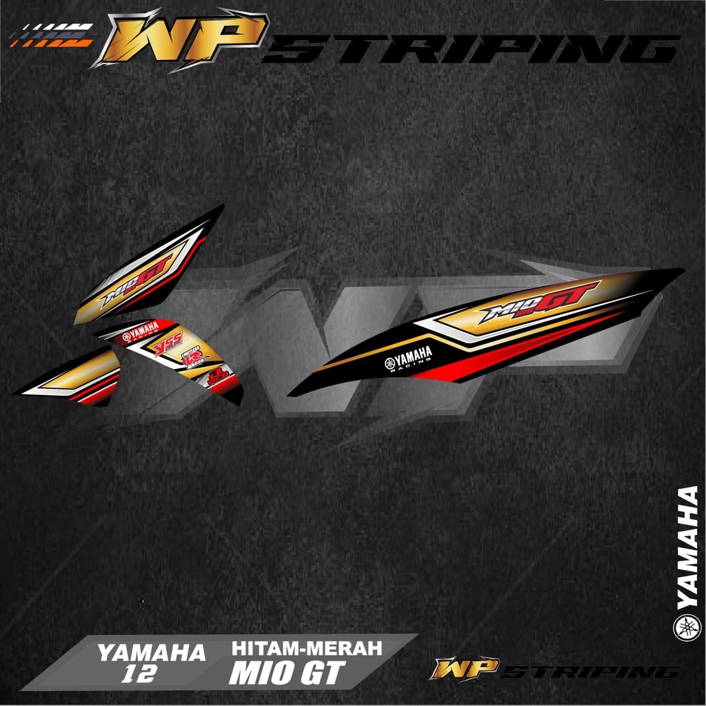 Stiker Striping MIO GT/Sticker Variasi List Skotlet Motor Yamaha MIO GT/Racing 12