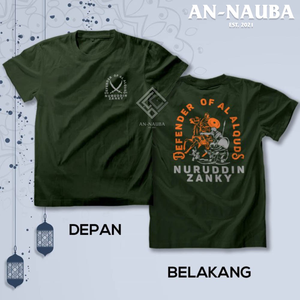 Kaos Dakwah Islami Sahabat Nabi / NURUDDIN ZANKI TSHIRT / Baju Distro Santri Muslim Trendy [AN-6362]-3