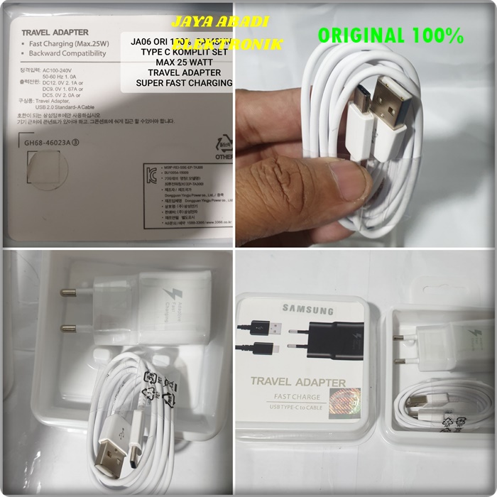 J06 SAMSUNG ORIGINAL ADAPTOR CHARGER 25 WATT KABEL DATA USB TYPE C TIPE.C FAST CHARGING FLASH QUICK CAS CASAN J06  samsung ori 100% 25 watt w kabel data usb tipe c type adaptive fast charging adaptor travel adapter androit cas casan quick charge quallcomm