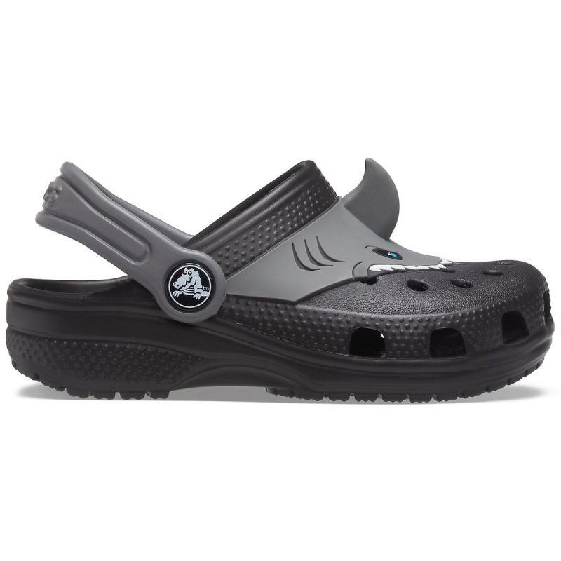 NEW!! CROCS FUN LAB SHARK BLACK TANDUK CLOG / CROCS SHARK / CROCS HIU