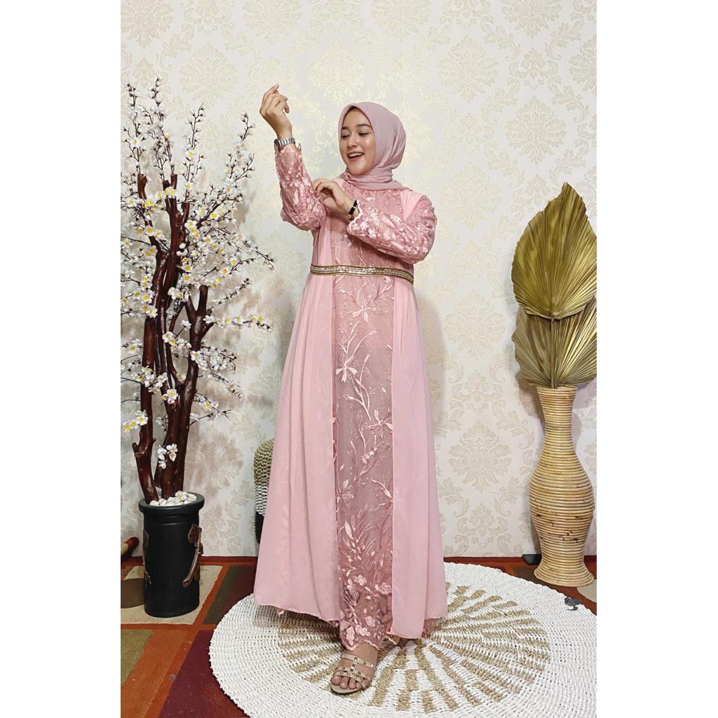 GAMIS BROKAT MERCY MUTIARA AISYAH MARSHA CERUTY FULL BRUKAT BEST SELLER MODIS KONDANGAN BRIDESMAID