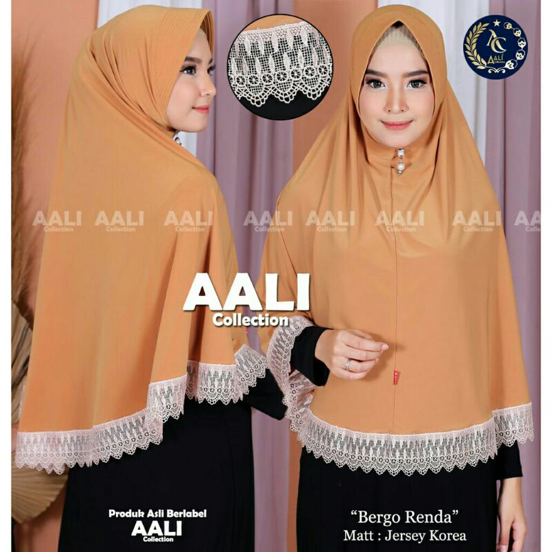 hijab instan renda polos jersey korea xxl. kerudung renda prada polos jersey korea aali collection