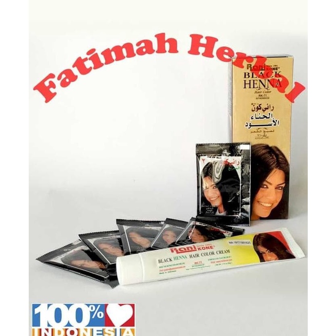 Cat Rambut Herbal Rani-Henna Rambut-Black Cream-Hitam-Hena Rambut