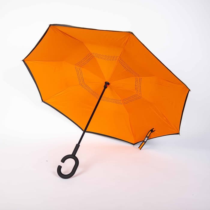 Jktumbrella / Payung jumbo / payung terbalik / kazbrella / warna dalam / hitam luar