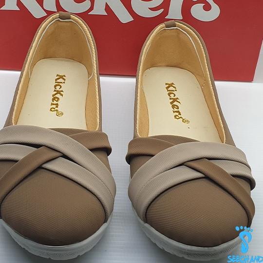 Terbaru.. Flatshoes Sepatu Wanita Kickers |  Sepatu Casual Wanita Tanpa Tali silang