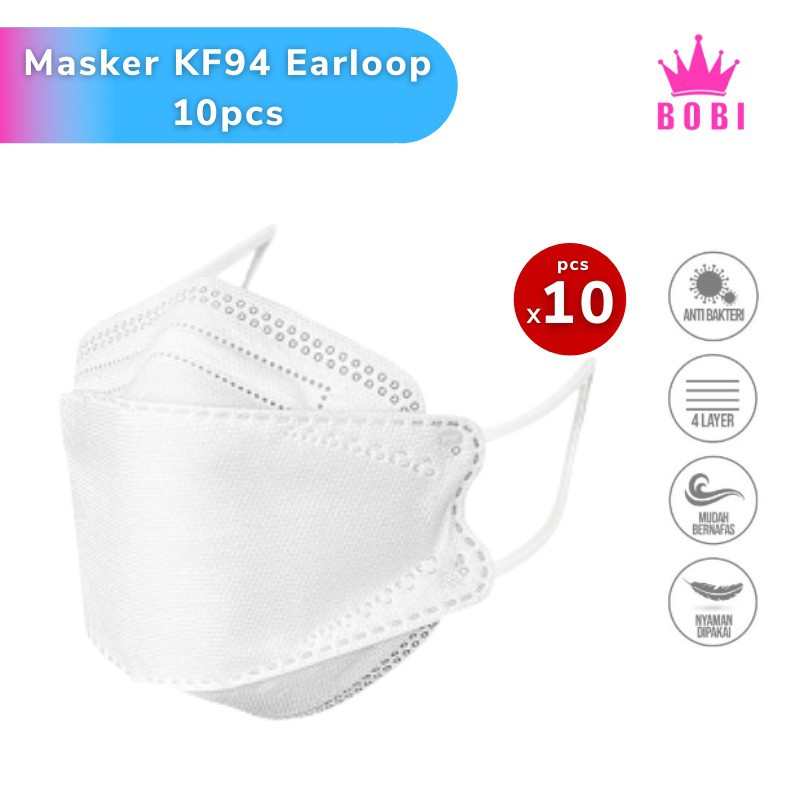 MASKER KF94 ISI 10 PCS - MASK EARLOOP KF94 4ply