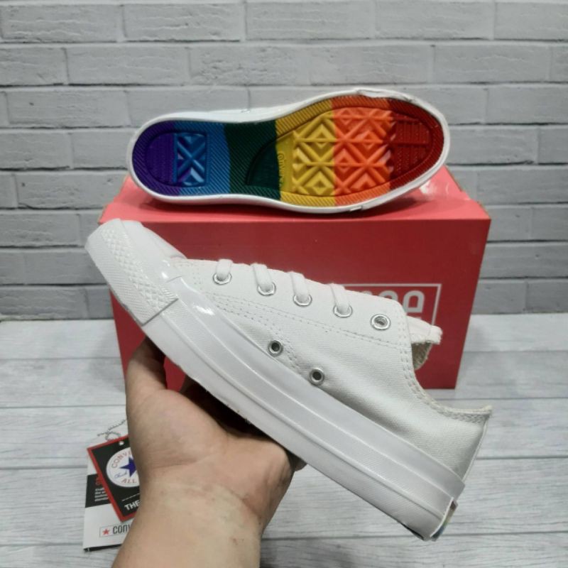 converse 70s low rainbow all white