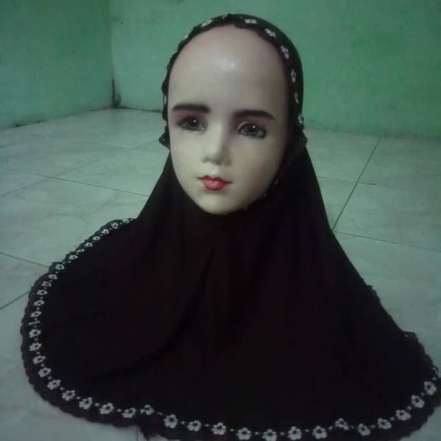 Kerudung hijab jilbab bergo anak sekolah TK SD coklat Pramuka