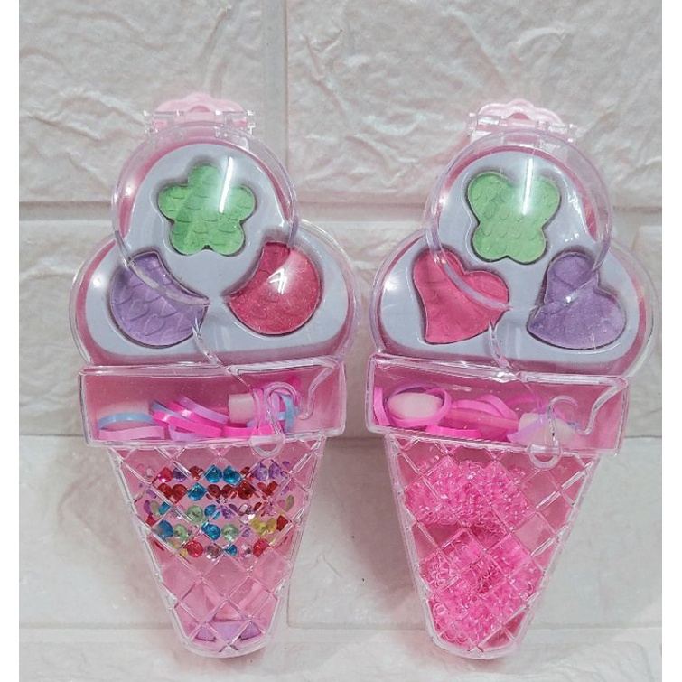 mainan makeup set dengan perhiasan / mainan makeup anak perempuan / mainan perhiasan anak es krim