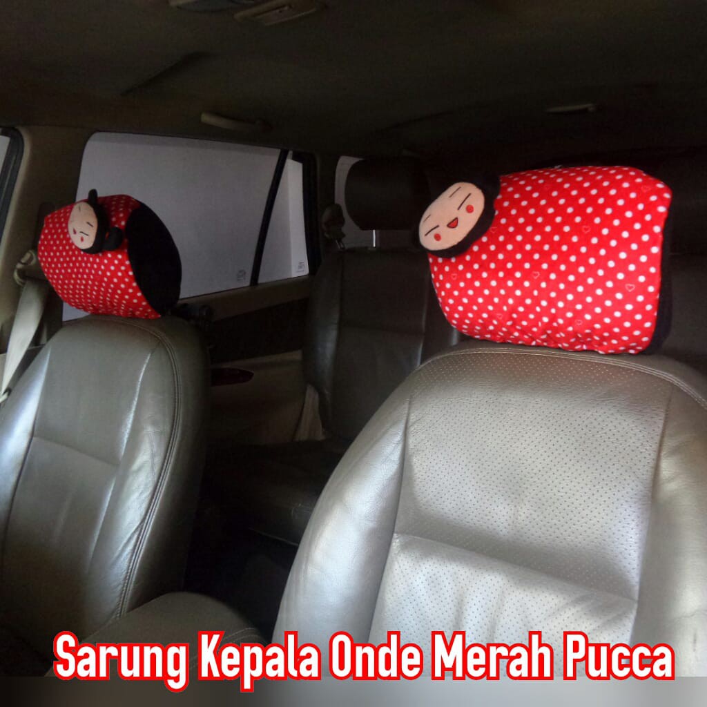 Bantal Mobil - Cover Sarung Kepala Pucca Onde Merah