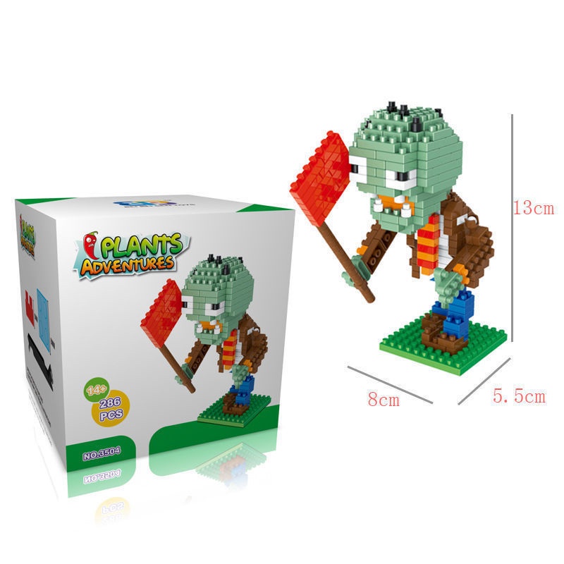 Mainan Balok Bangunsusun Model Minifigures Plants VS Zombie Untuk Anak