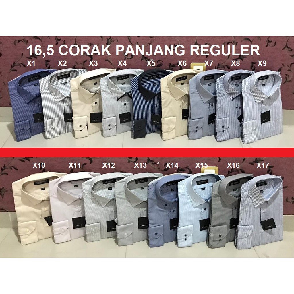 Kemeja Alisan  Panjang Corak 16 5 XXL 17 5 XXXXL Shopee 