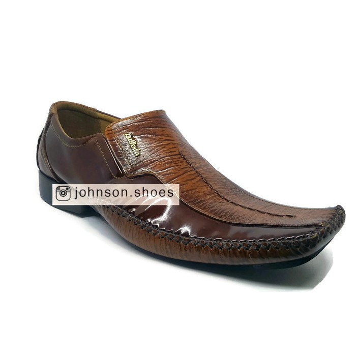 Sepatu Kerja Kulit Pantofel Laki La Perla 3232 Tan