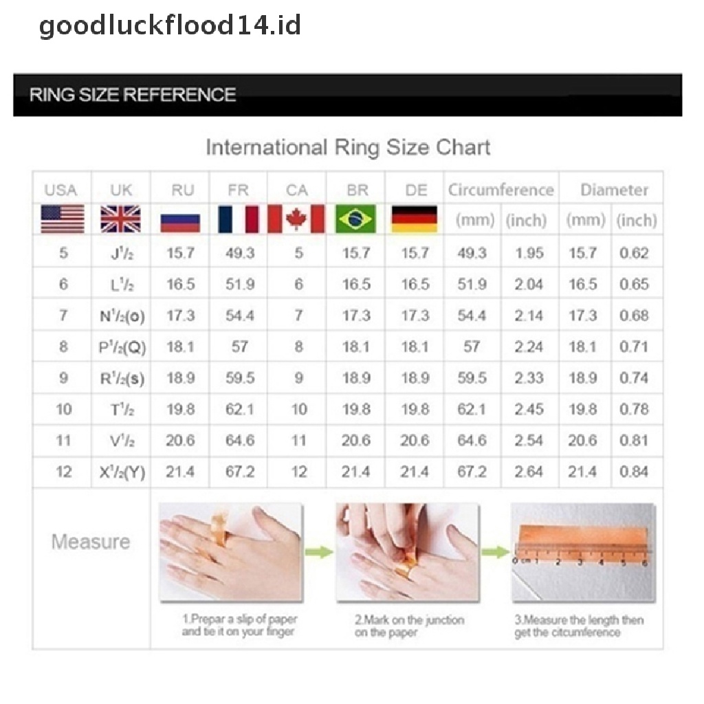 [OOID] Women's Ring Cubic Solitaire Platinum Plated Engagement Rings Diamonds Gifts ID