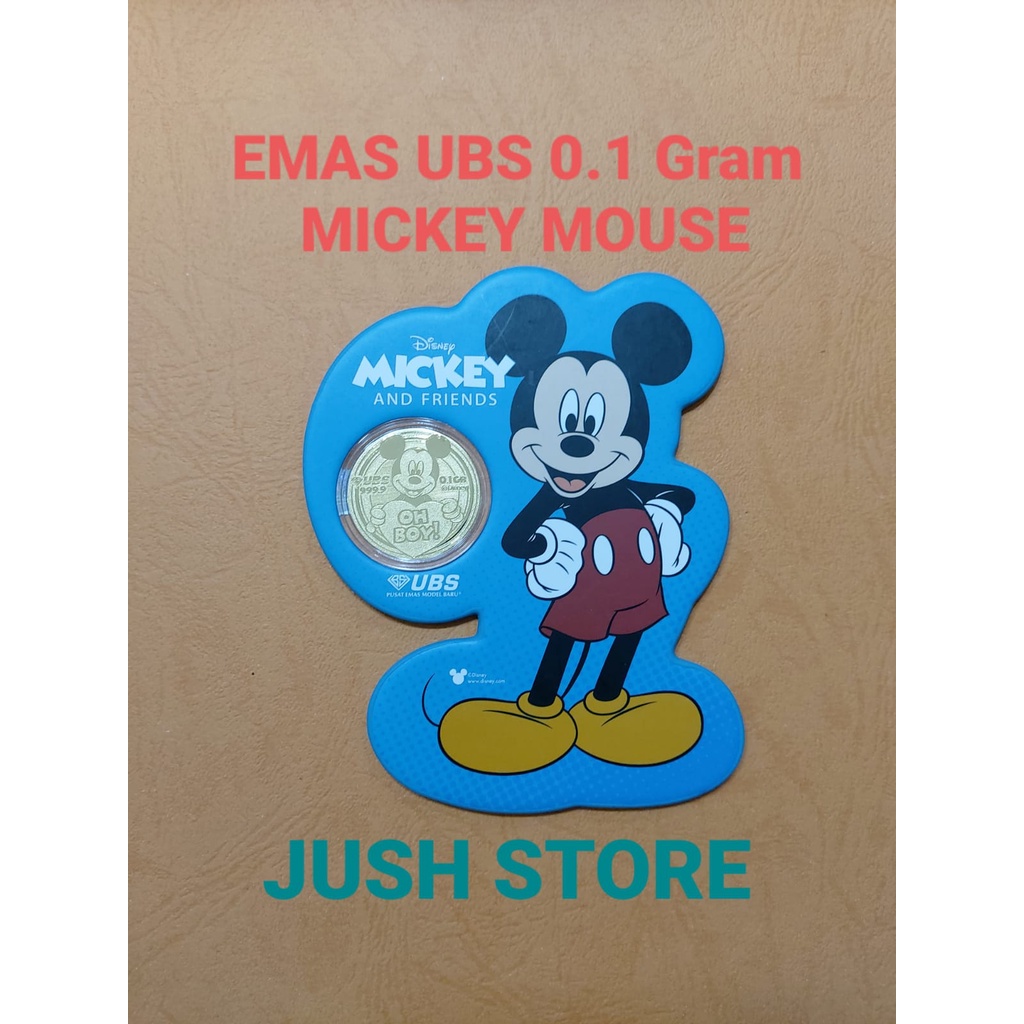 EMAS UBS LOGAM MULIA MICKEY MOUSE 0.1 0,1 GRAM GR G