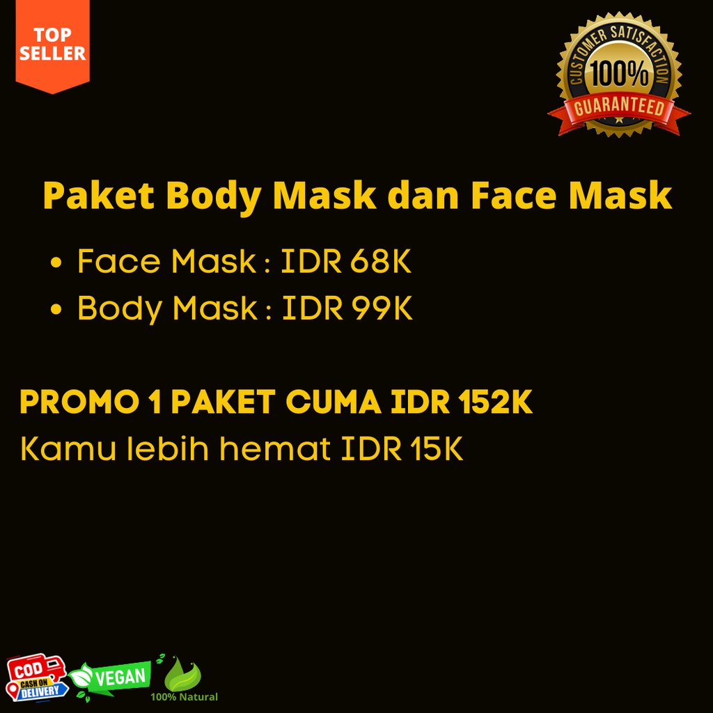 Masker Badan Pemutih dan Masker Wajah Paket Paket Hemat Clay Mask Masker Jerawat Green Tea Charcoal Goat Milk Masker Susu